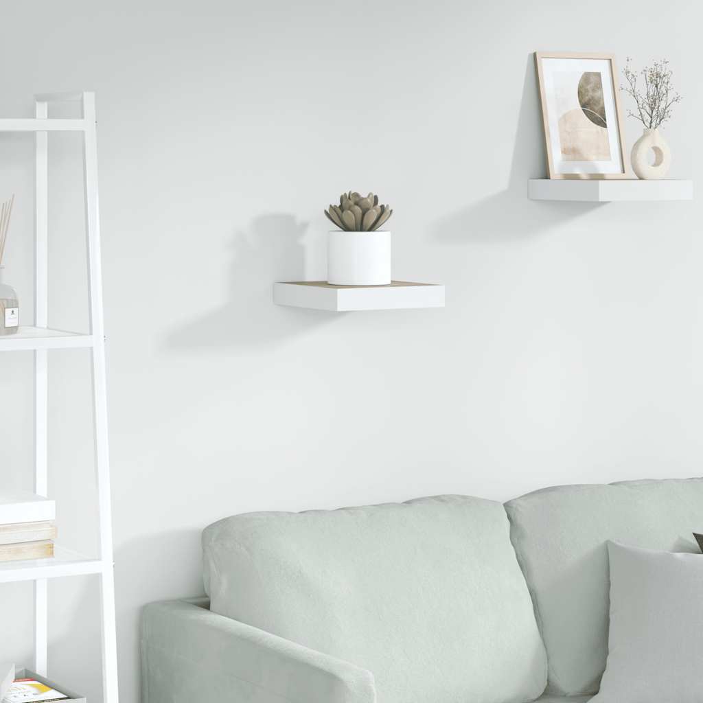 Scaffale a Parete Rovere e Bianco 23x23,5x3,8 cm in MDF | homemem39