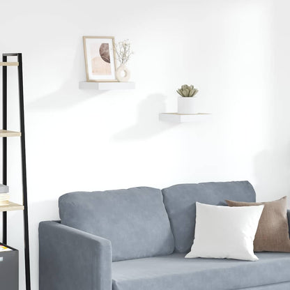 Scaffali a Parete 2 pz Rovere e Bianco 23x23,5x3,8 cm in MDF | homemem39