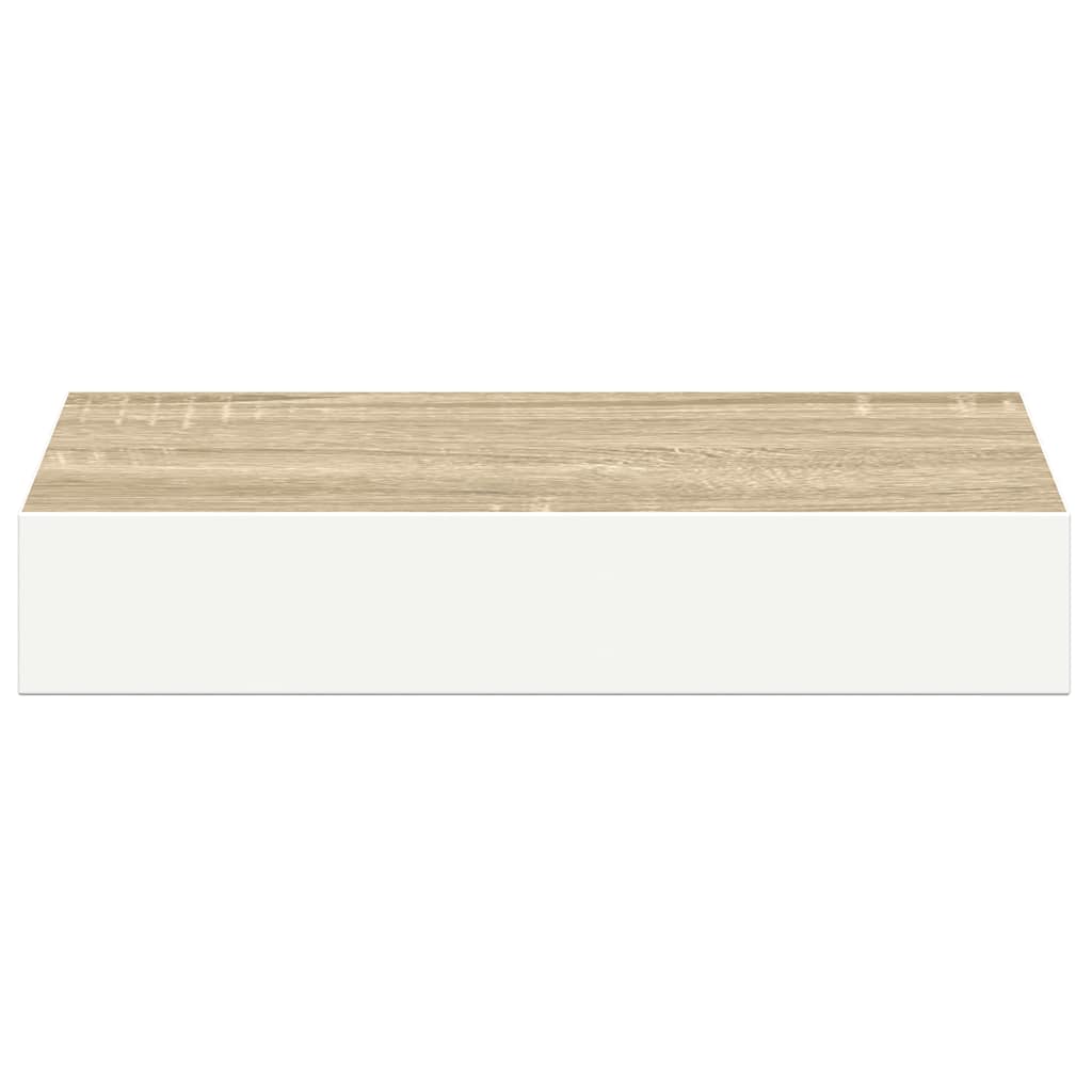 Scaffali a Parete 4 pz Rovere e Bianco 23x23,5x3,8 cm in MDF | homemem39