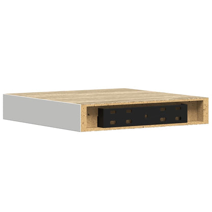 Scaffali a Parete 4 pz Rovere e Bianco 23x23,5x3,8 cm in MDF | homemem39