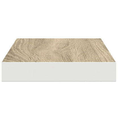 Scaffali a Parete 2 pz Rovere e Bianco 40x23,5x3,8 cm in MDF | homemem39