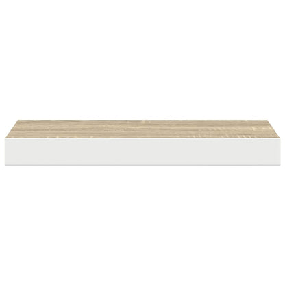 Scaffale a Parete Rovere e Bianco 50x23,5x3,8 cm in MDF | homemem39