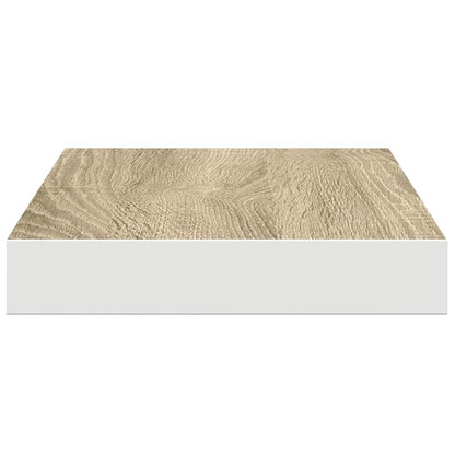 Scaffale a Parete Rovere e Bianco 50x23,5x3,8 cm in MDF