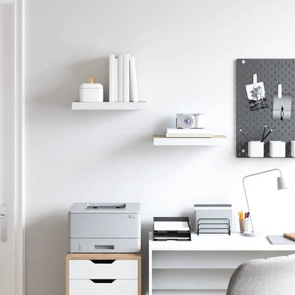 Scaffali a Parete 2 pz Rovere e Bianco 50x23x3,8 cm in MDF | homemem39