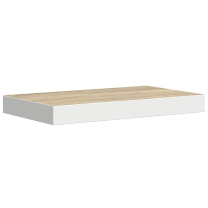Scaffali a Parete 2 pz Rovere e Bianco 50x23x3,8 cm in MDF | homemem39