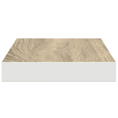Scaffali a Parete 2 pz Rovere e Bianco 50x23x3,8 cm in MDF | homemem39