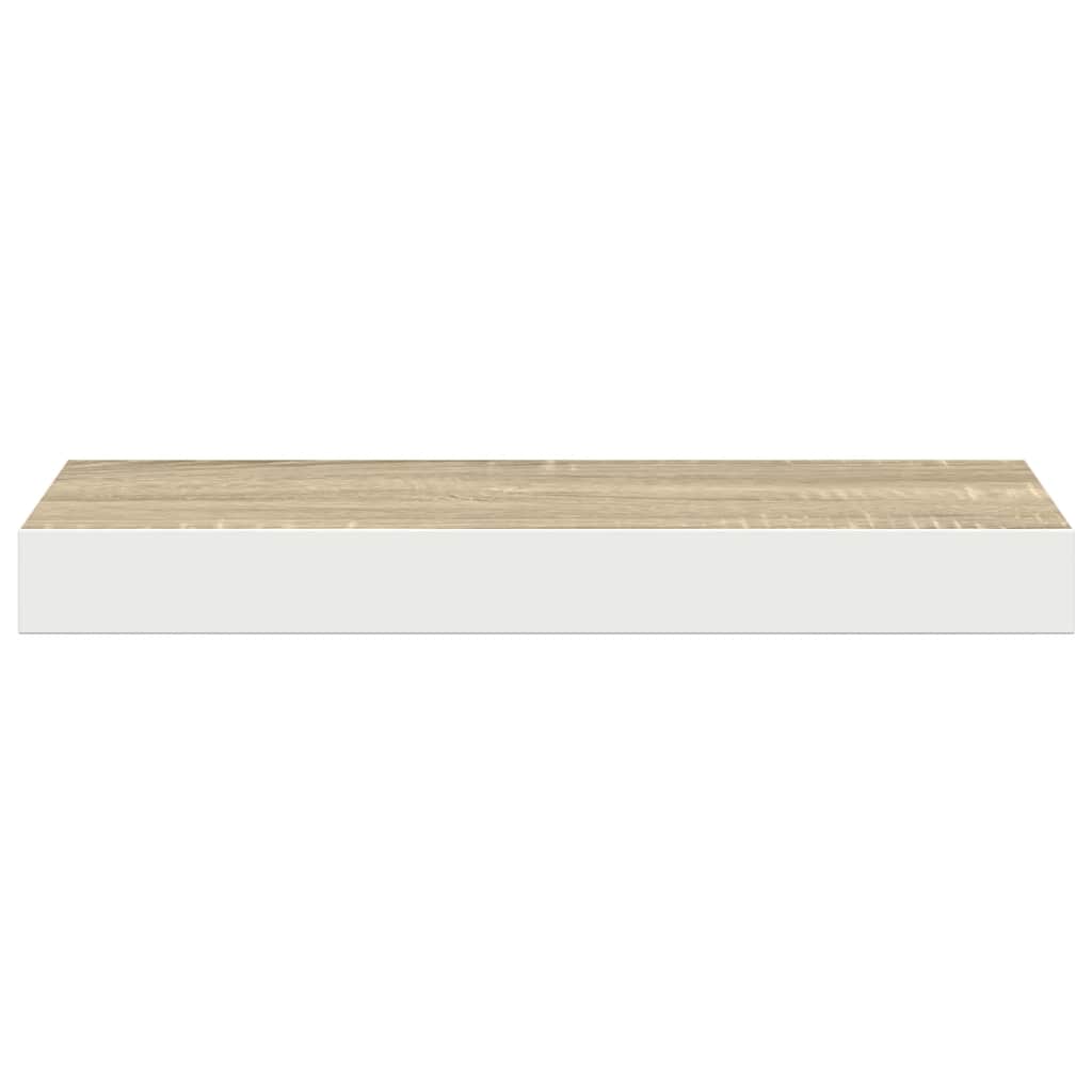 Scaffali a Parete 4 pz Rovere e Bianco 50x23,5x3,8 cm in MDF | homemem39