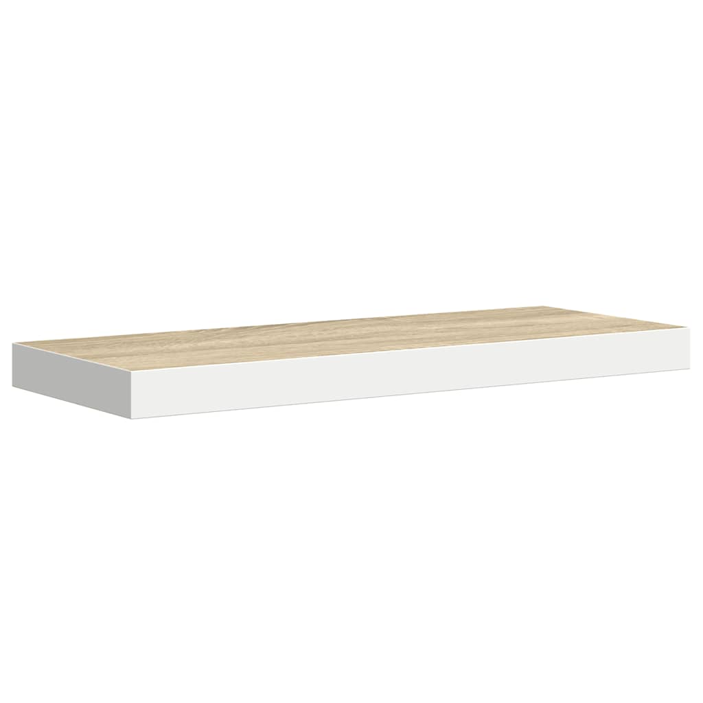 Scaffale a Parete Rovere e Bianco 60x23,5x3,8 cm in MDF | homemem39