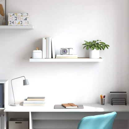 Scaffale a Parete Rovere e Bianco 80x23,5x3,8 cm in MDF | homemem39
