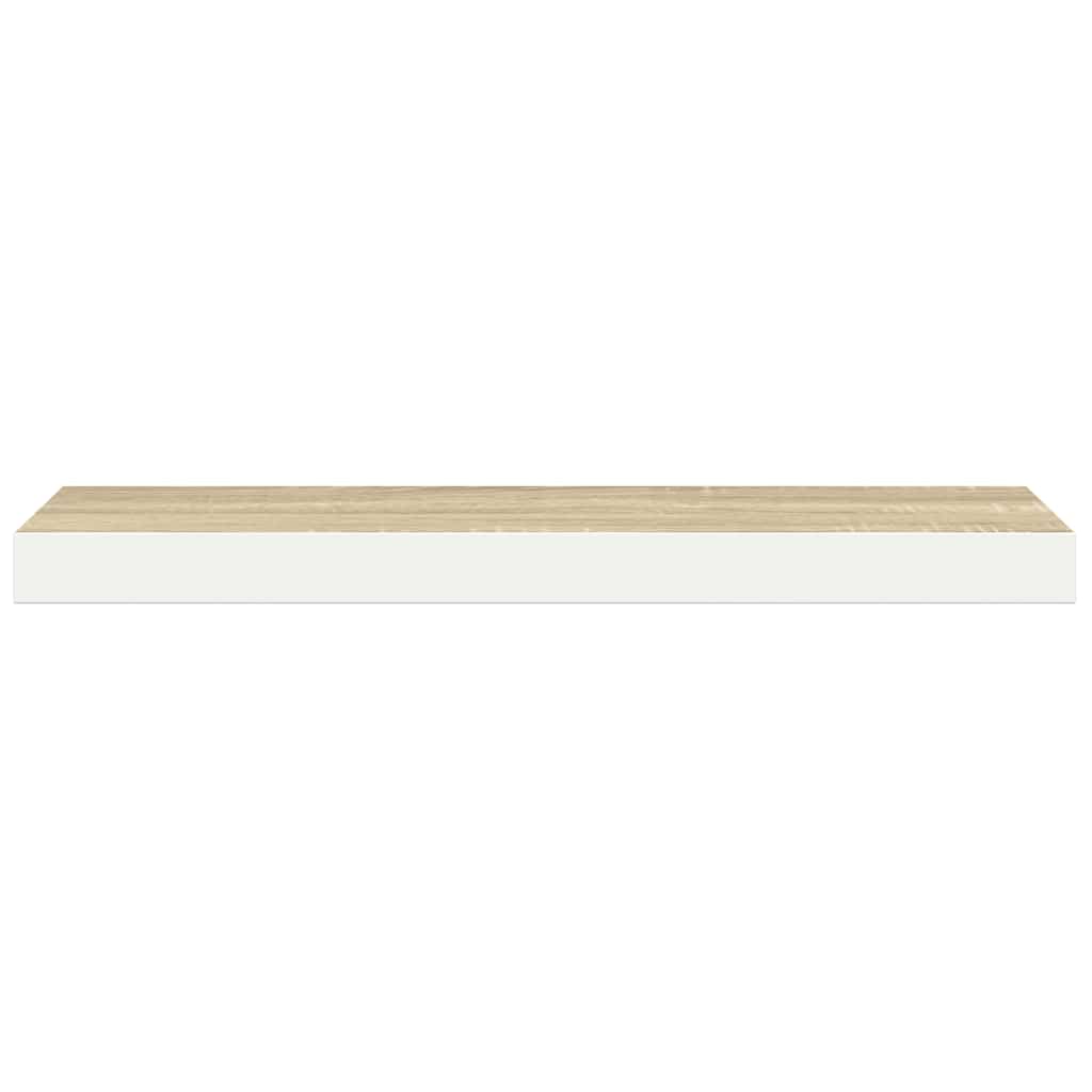 Scaffale a Parete Rovere e Bianco 80x23,5x3,8 cm in MDF | homemem39