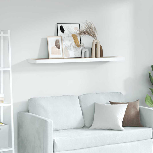 Scaffale a Parete Rovere e Bianco 80x23,5x3,8 cm in MDF | homemem39