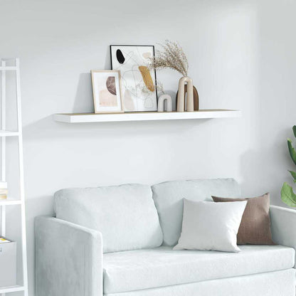 Scaffale a Parete Rovere e Bianco 80x23,5x3,8 cm in MDF