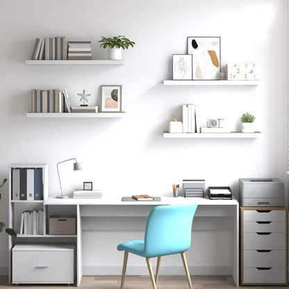 Scaffali a Parete 4 pz Rovere e Bianco 80x23,5x3,8 cm in MDF | homemem39