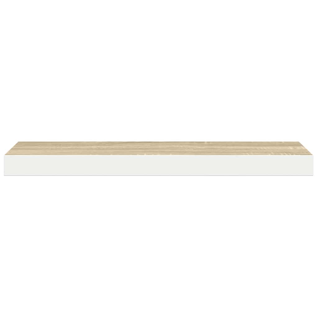 Scaffali a Parete 4 pz Rovere e Bianco 80x23,5x3,8 cm in MDF | homemem39