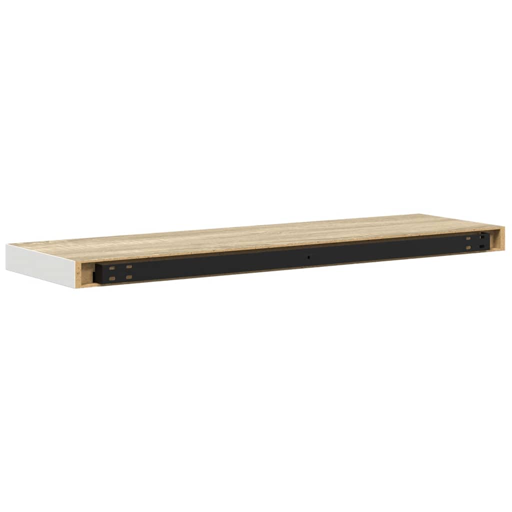 Scaffali a Parete 4 pz Rovere e Bianco 80x23,5x3,8 cm in MDF | homemem39