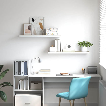 Scaffali a Parete 2 pz Rovere e Bianco 90x23,5x3,8 cm in MDF | homemem39
