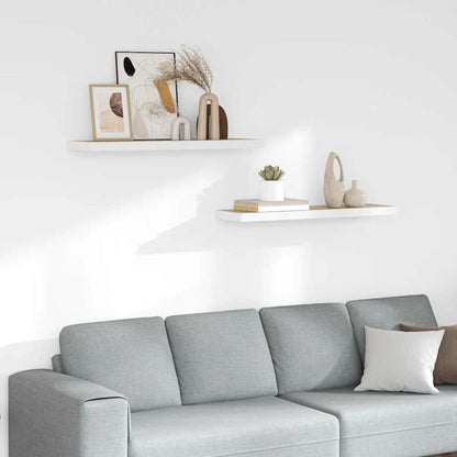 Scaffali a Parete 2 pz Rovere e Bianco 90x23,5x3,8 cm in MDF | homemem39