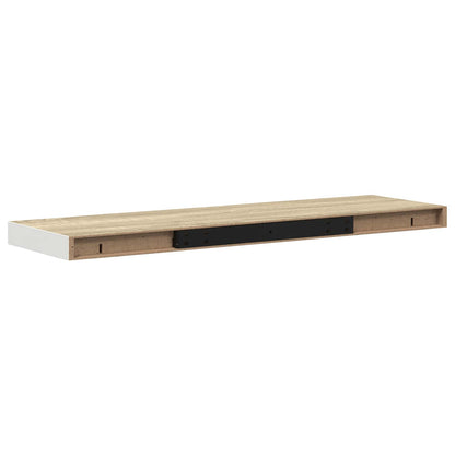 Scaffali a Parete 2 pz Rovere e Bianco 90x23,5x3,8 cm in MDF
