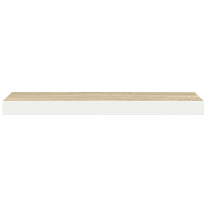 Scaffali a Parete 4 pz Rovere e Bianco 90x23,5x3,8 cm in MDF | homemem39