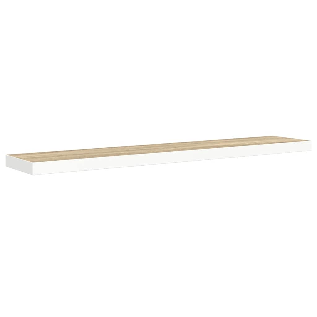 Scaffale a Parete Rovere e Bianco 120x23,5x3,8 cm in MDF | homemem39