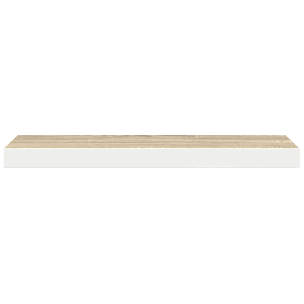 Scaffale a Parete Rovere e Bianco 120x23,5x3,8 cm in MDF | homemem39