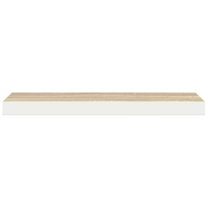 Scaffale a Parete Rovere e Bianco 120x23,5x3,8 cm in MDF | homemem39