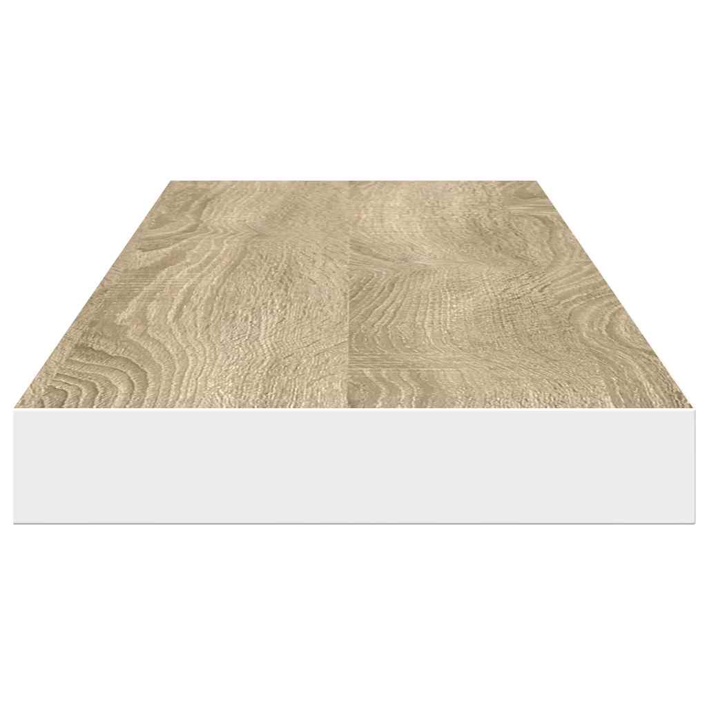 Scaffale a Parete Rovere e Bianco 120x23,5x3,8 cm in MDF | homemem39