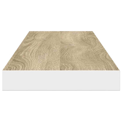 Scaffale a Parete Rovere e Bianco 120x23,5x3,8 cm in MDF | homemem39