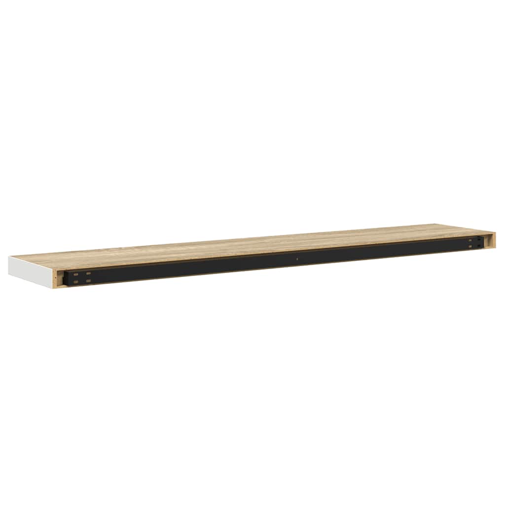 Scaffale a Parete Rovere e Bianco 120x23,5x3,8 cm in MDF | homemem39