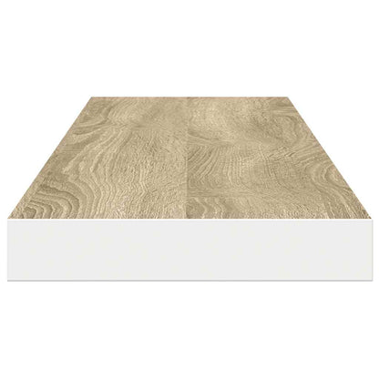 Scaffali a Parete 2 pz Rovere e Bianco 120x23,5x3,8 cm in MDF | homemem39