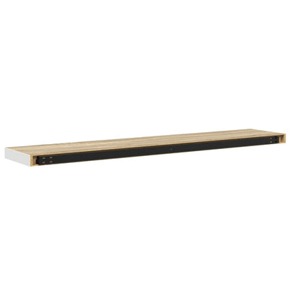 Scaffali a Parete 2 pz Rovere e Bianco 120x23,5x3,8 cm in MDF | homemem39