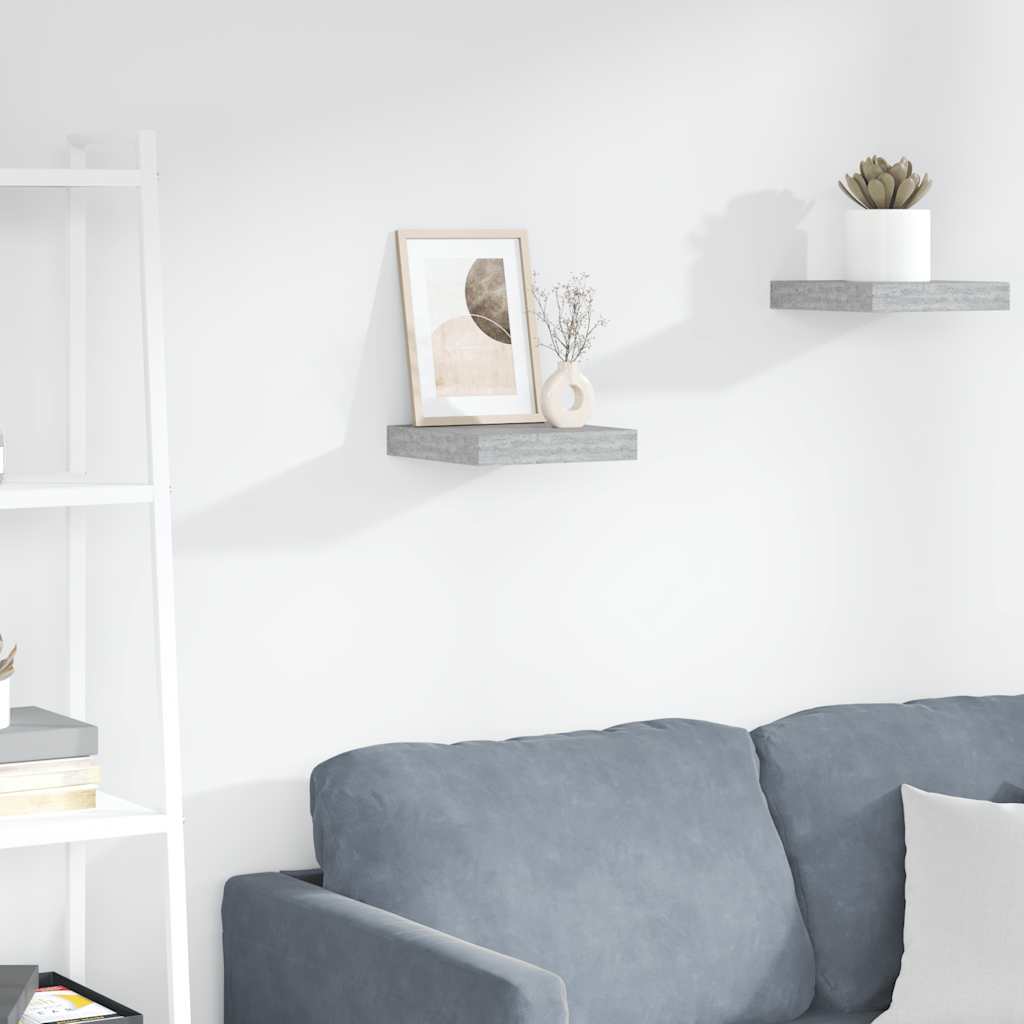 Scaffale a Parete Grigio Cemento 23x23,5x3,8 cm in MDF | homemem39