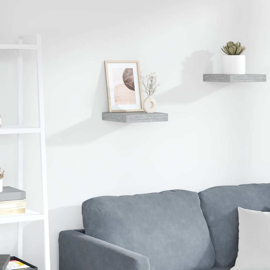 Scaffale a Parete Grigio Cemento 23x23,5x3,8 cm in MDF