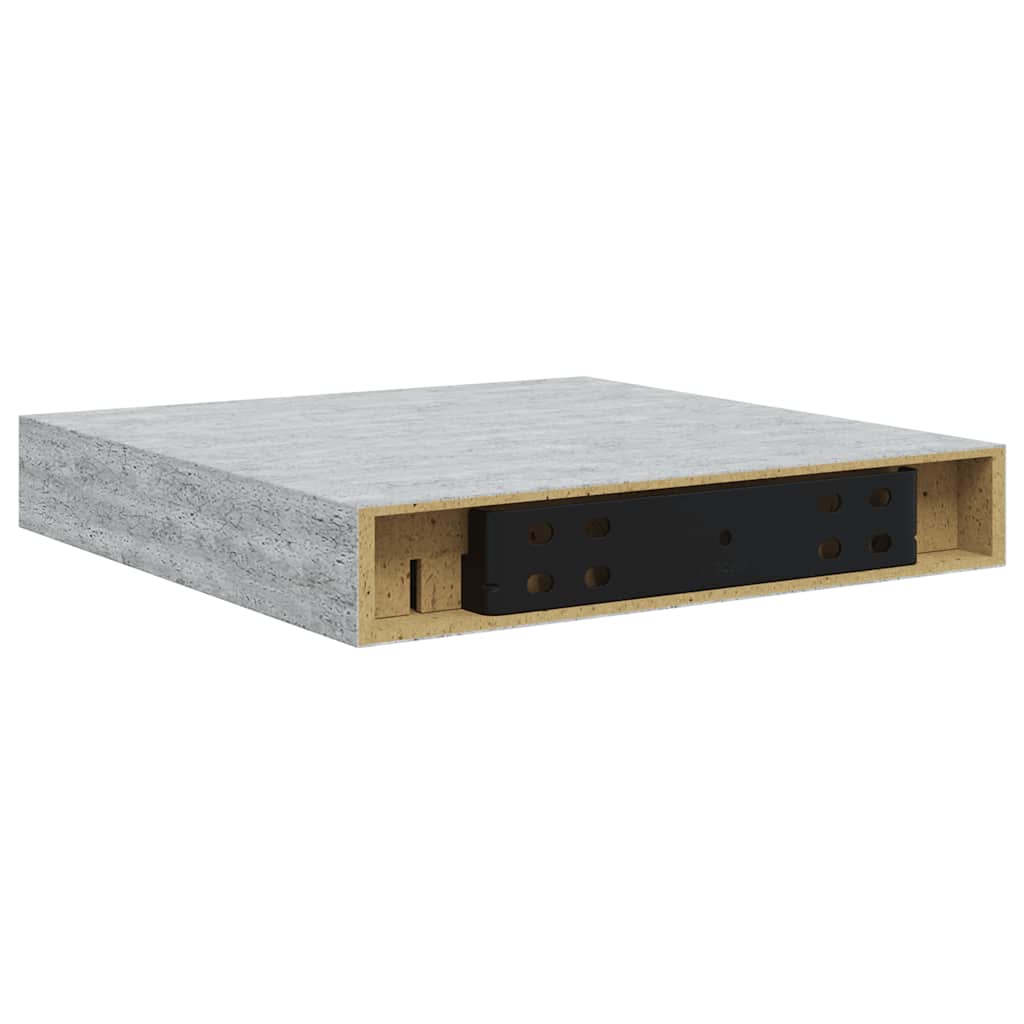 Scaffali a Parete 2 pz Grigio Cemento 23x23,5x3,8 cm in MDF | homemem39