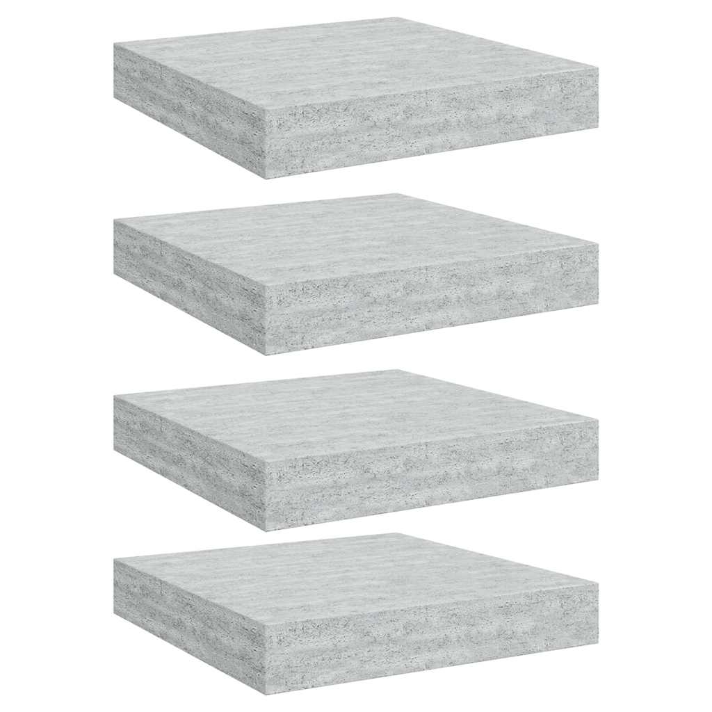 Scaffali a Parete 4 pz Grigio Cemento 23x23,5x3,8 cm in MDF | homemem39