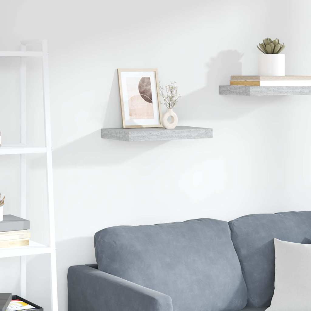 Scaffale a Parete Grigio Cemento 40x23,5x3,8 cm in MDF