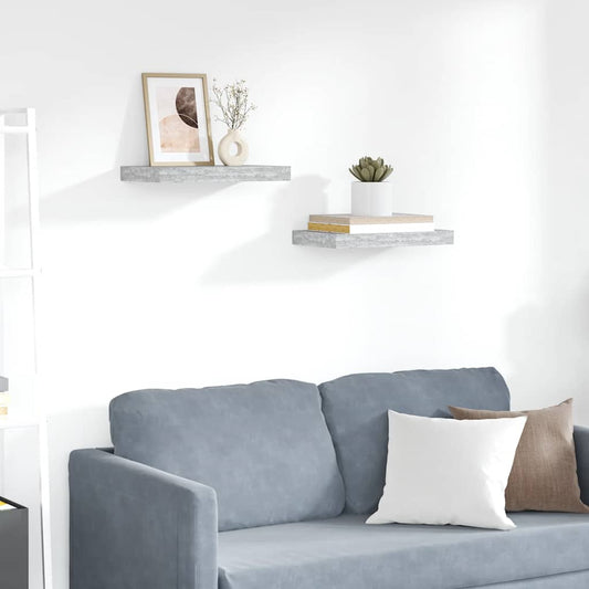 Scaffali a Parete 2 pz Grigio Cemento 40x23x3,8 cm in MDF | homemem39