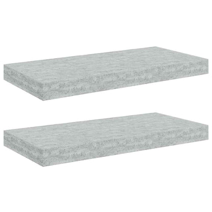 Scaffali a Parete 2 pz Grigio Cemento 50x23x3,8 cm in MDF | homemem39