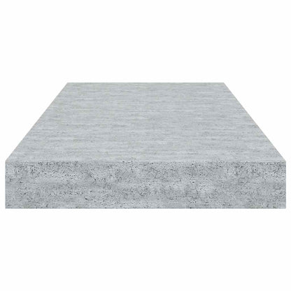 Scaffali a Parete 2 pz Grigio Cemento 50x23,5x3,8 cm in MDF
