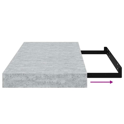 Scaffali a Parete 4 pz Grigio Cemento 50x23,5x3,8 cm in MDF | homemem39