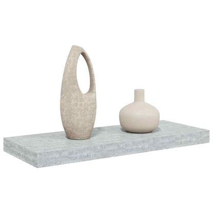 Scaffale a Parete Grigio Cemento 60x23,5x3,8 cm in MDF