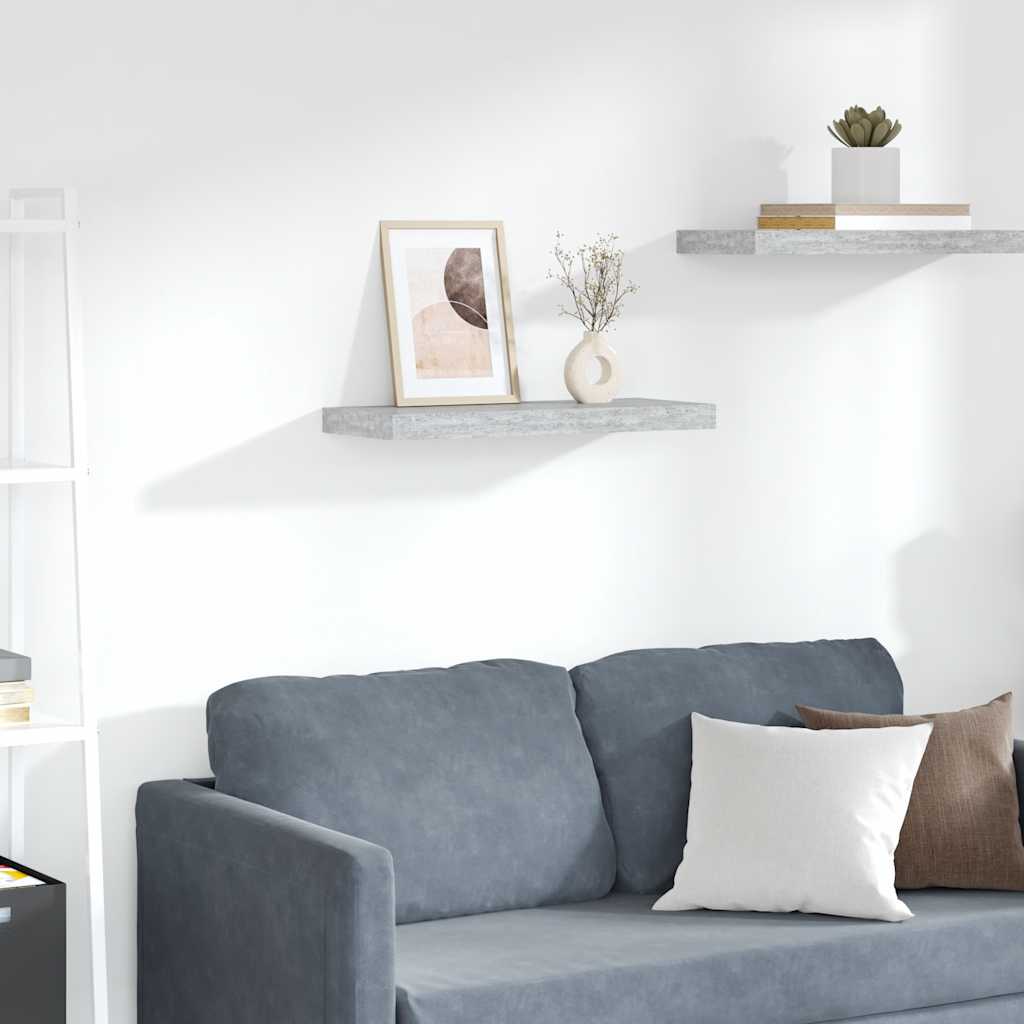 Scaffale a Parete Grigio Cemento 60x23,5x3,8 cm in MDF | homemem39