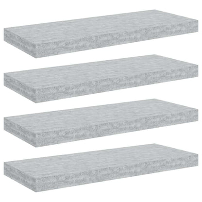 Scaffali a Parete 4 pz Grigio Cemento 60x23,5x3,8 cm in MDF | homemem39