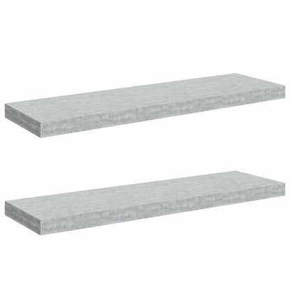 Scaffali a Parete 2 pz Grigio Cemento 80x23,5x3,8 cm in MDF | homemem39