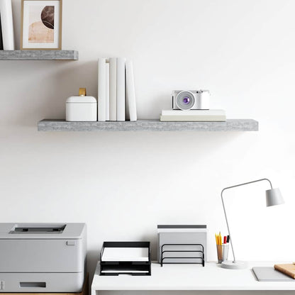 Scaffale a Parete Grigio Cemento 90x23,5x3,8 cm in MDF | homemem39