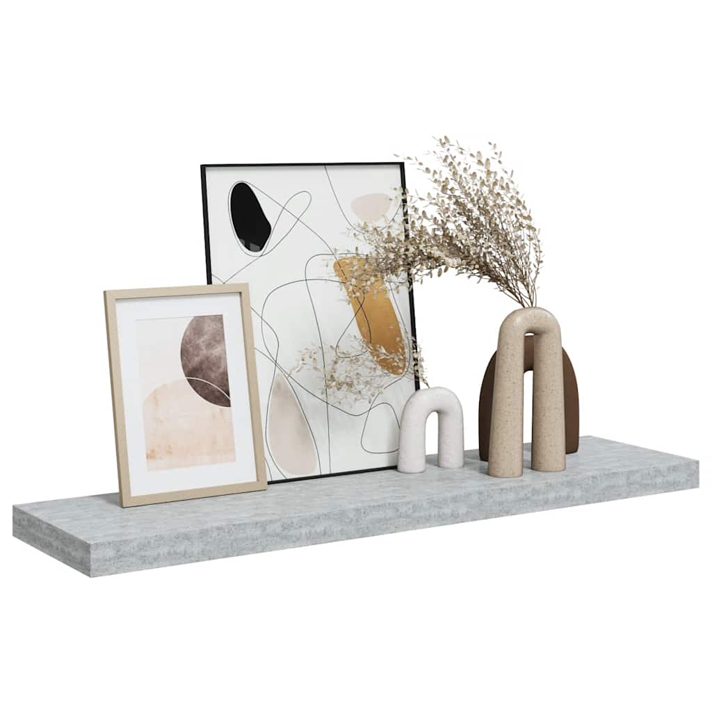Scaffale a Parete Grigio Cemento 90x23,5x3,8 cm in MDF | homemem39