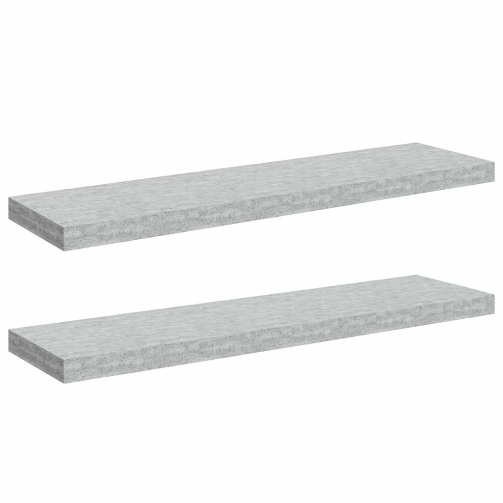 Scaffali a Parete 2 pz Grigio Cemento 90x23,5x3,8 cm in MDF | homemem39