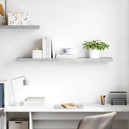 Scaffale a Parete Grigio Cemento 120x23,5x3,8 cm in MDF | homemem39
