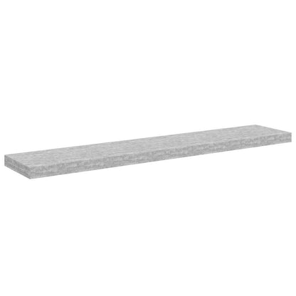 Scaffali a Parete 2 pz Grigio Cemento 120x23,5x3,8 cm in MDF