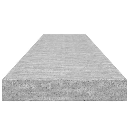 Scaffali a Parete 2 pz Grigio Cemento 120x23,5x3,8 cm in MDF